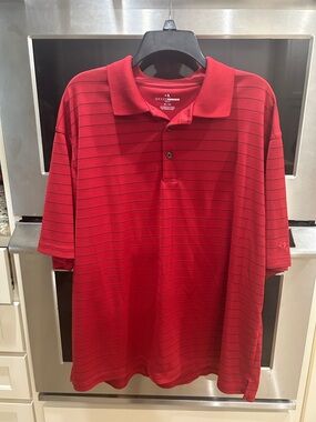 Grand Slam Red Striped Polo Shirt